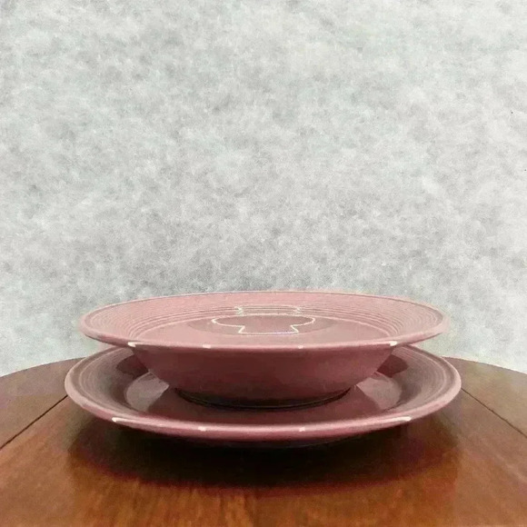 Nancy Calhoun Saucer 6-1/4" Dark Rose Crackle Glaze Japan Preowned - Picture 7 of 7